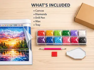 Custom Diamond Painting Kit — Personalized Photo Art Kit with Canvas, Diamonds, Drill Pen, Wax, and Tray for DIY Art Projects