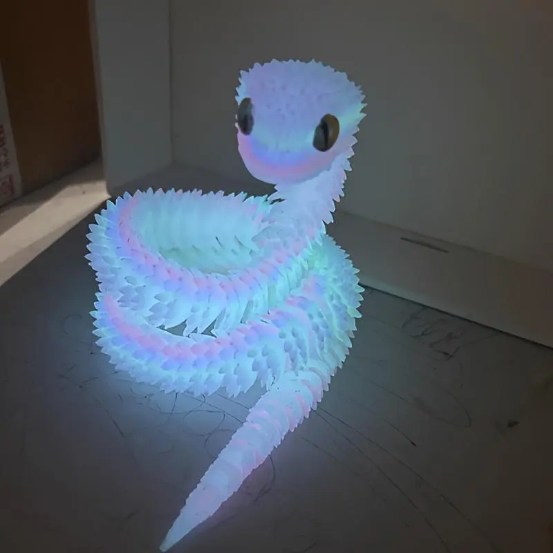 3D Printed Snake Statue, Creative Luminous Snake Ornament, Decorative Figurine for Home Office Desk, collectible room decor, Home Decor & Funny Gift, Modern Home Decoration