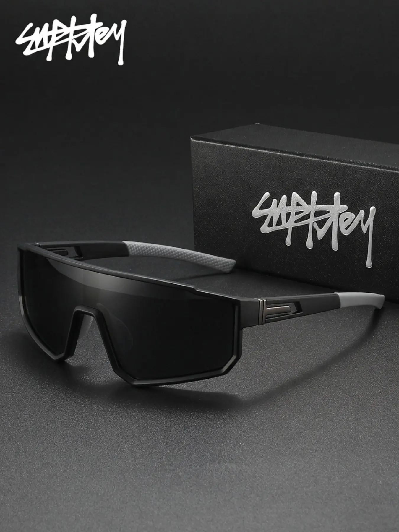 Supkley Unisex Splatter Frame, Uv400 Protection, Windproof & Lightweight, Sporty Sunglasses, Perfect for Outdoor Sports, Daily Wear, Street Style, Polarized Summer Sports Sunglasses