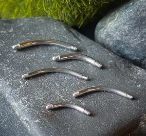 Body Jewelry Replacement Parts - 10pk 316L Surgical Steel Curved Bars Barbells