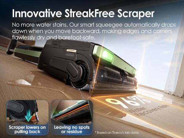 Tineco FLOOR ONE S7 Master Wet Dry Vacuum Cleaner, StreakFree Scraper, 3.9inch Ultra-Slim Body, 23kPa Suction, Flashdry Self-Cleaning System, 150° DustReveal Green Headlight