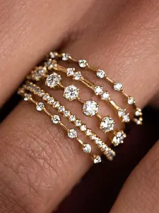 Fashion Rhinestone Decorated Ring, Elegant Casual Ring, Elegant Glittering Ring, Elegant Accessories for Women, Trendy Accessories for Party and Daily Clothing Decor, Exquisite Jewelry for Birthday Gift