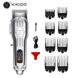 KIKIDO Professional Cordless Hair Clipper for Men, Rechargeable LCD Display Barber Trimmer with 8 Guide Combs, High Speed Motor for Precise Home Salon Haircuts