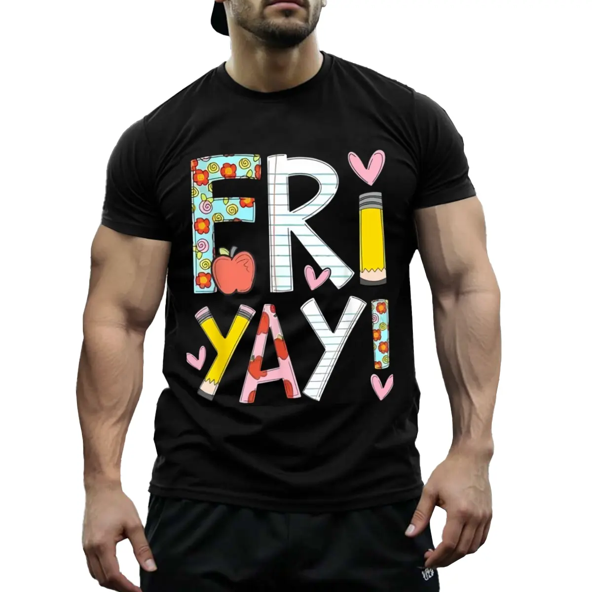 100% Cotton Funny Weekend Graphic Tee Happy Friday Teacher Gift Casual Daily Top Soft Breathable T-Shirt for Women Men School