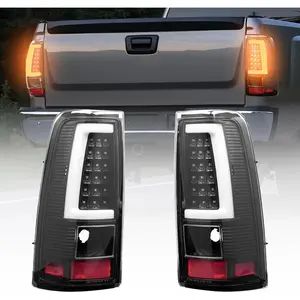 VEVOR Tail Light Assembly Compatible with 2003-2006 Chevy Silverado 1500 1500 HD 2500 2500 HD 3500, 2007-2007 Chevy Classic, 2PCS Driver & Passenger Side LED Taillight Brake Lamps with Bulbs, Black