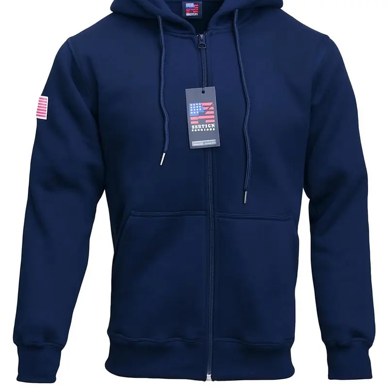 NEXTECH FR Hoodies 12.2 oz Cotton Fleece Zipper Flame Resistant Hooded Sweatshirts for Safety Comfort Durability and Daily Use