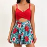 AgeRose Women's Skirt Style Swimsuit Dress - Nylon Highwaist Tummy-Hug V-Neck, Wrap Tie-Back, Cutout Chic, Elegant Fashionable Beach-to-Party Wear, 1-Piece Vacation Pool Resort Swimwear