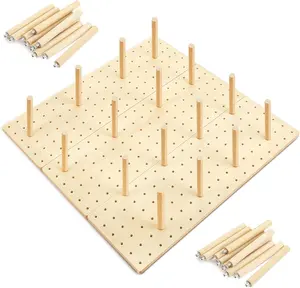 3 Pcs Wood Pegboard Drawer Organizer with 32 Pegs Wooden Peg Board Drawer Shelf Organizer Adjustable Peg System for Dishes Plate Pot Container Cookware Utensil Kitchen(17 x 5.91 in)