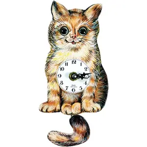 212 MAIN Engstler 203QP Battery-Operated Quartz Mini Clock - Wooden Home Decor, Room Accessories, Holiday Decoration with Moving Parts, Ideal Gift Item