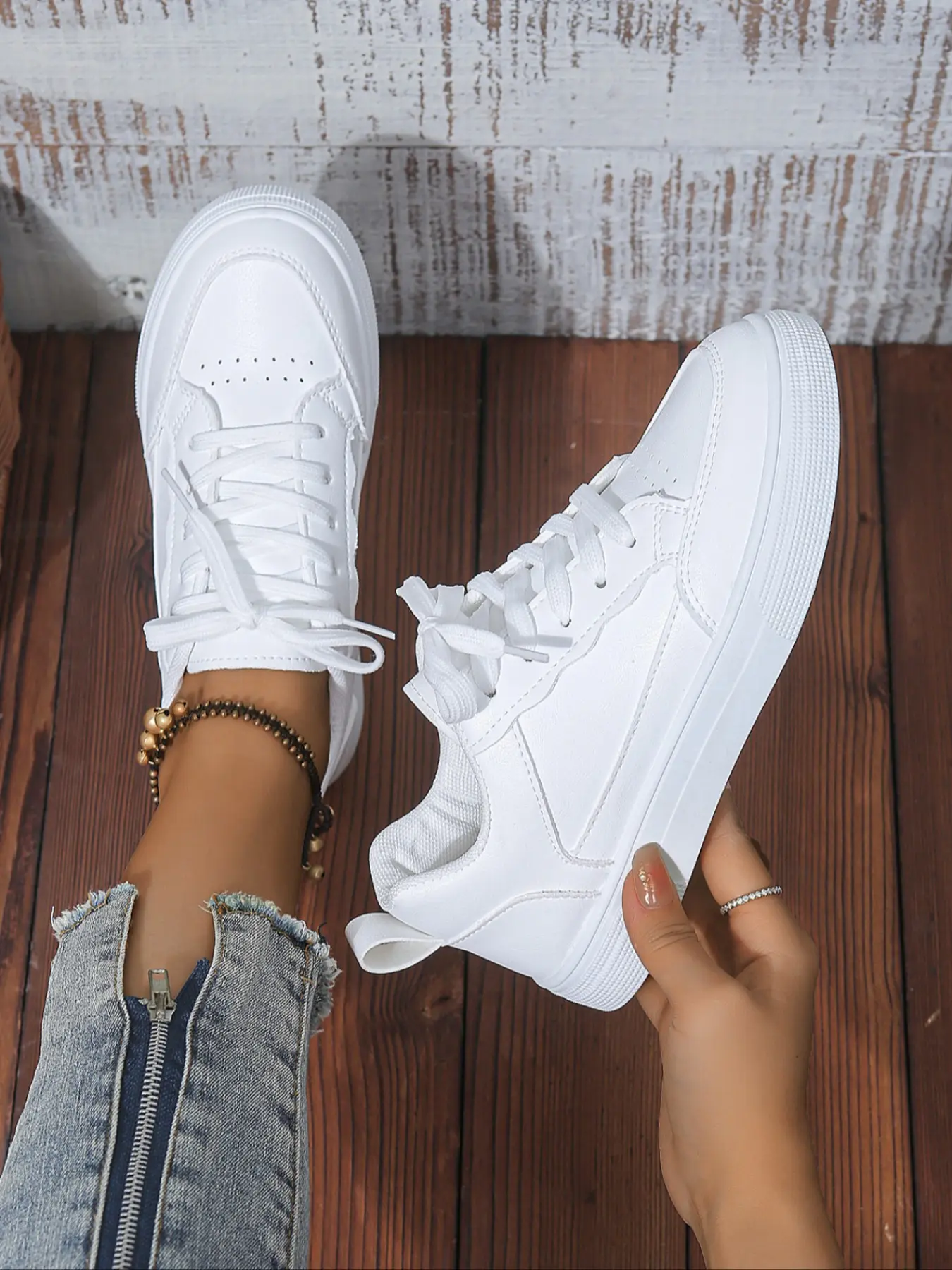 Women's Wave Hem Thick Sole Casual Sneakers, Casual Fashion Shoes, Simple Fresh Style, All-Season Versatile Height Increase Shoes, Easy Match for Streetwear/commute