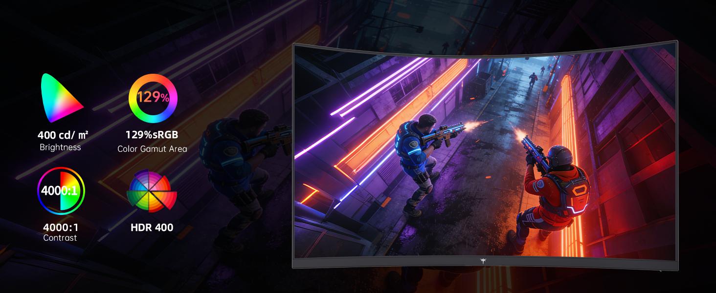 KTC 27" 2K QHD HDR400 VA 1500R Curved Gaming Monitor, 1440P QHD 144Hz 120Hz Monitor, Adaptive Sync, 400nits, HDMI 2.0 x2, DP 1.4, VESA 100x100 PC Monitor, H27S5C KTC 27" 2K QHD HDR400 VA 1500R Curved Gaming Monitor, 1440P QHD 144Hz 120Hz Monitor, Adaptive Sync, 400nits, HDMI 2.0 x2, DP 1.4, VESA 100x100 PC Monitor, H27S5C