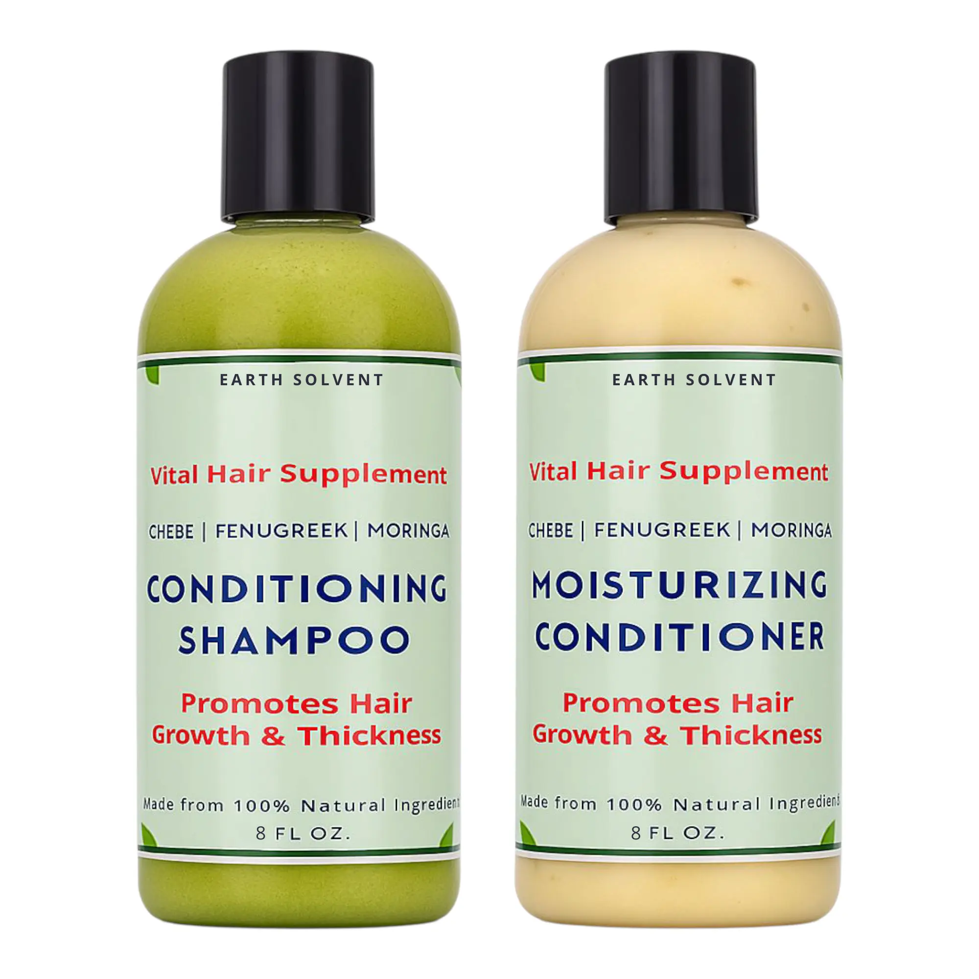 Moringa Chebe Fenugreek Shampoo and Conditioner Set for damage hair
