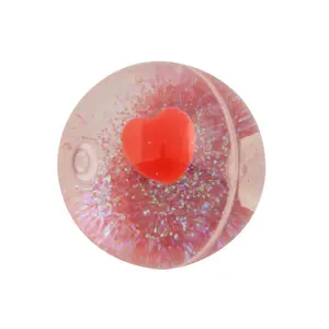 2" (51mm) Valentine Heart Glitter-Filled Rubber Bouncy Balls - 12 Pc.