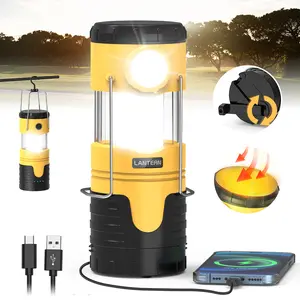 Rechargeable 5000mAh LED Camping Light, 2000LM, 4 Modes, Telescopic, Solar/Crank/Type-C/Battery Power, for Outdoor use , Tent, Emergency Use，Camping gear, camp lantern portable survival outage