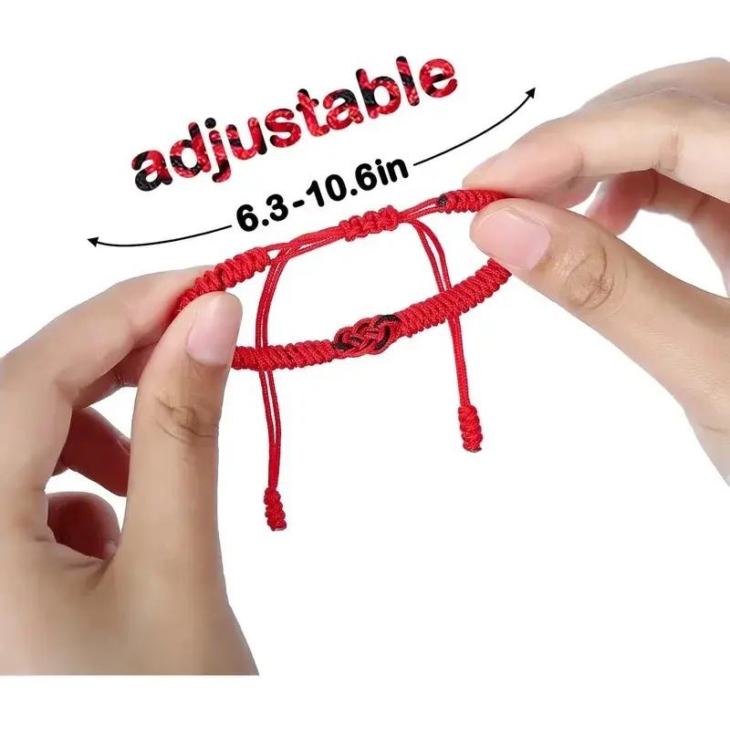 Matching Couple Bracelets for Men Women RedBlack Mix Infinity Love Lucky Bracelet TibetanLucky Amulet Knot Bracelet With Pinky Promise Card Relationship Bracelets for BoyfriendGirlfriend
