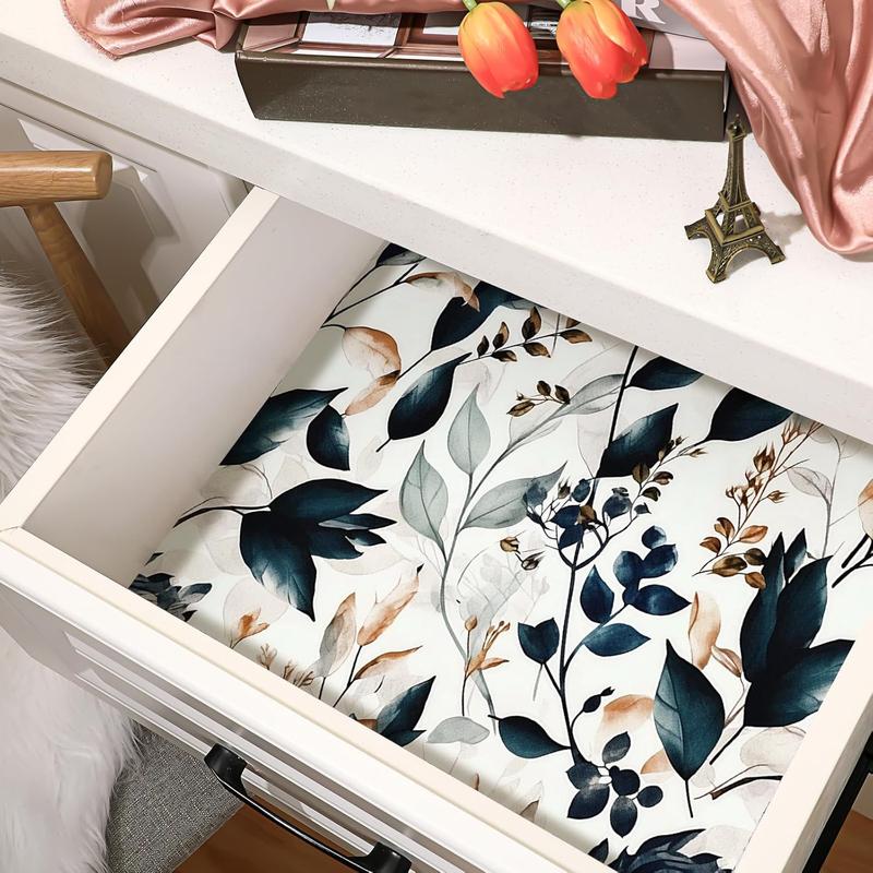 10 Sheets Drawer Liners Dresser Lavender Scented Drawer Liners Non Adhesive Scented Paper Fragrant  Shelf Closet(Linen,Dark Style) room cleaning Teak and Leather Home Fragrance