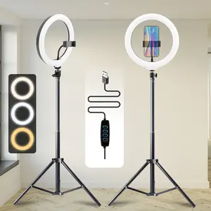 10” Selfie Ring Light with 64” Extendable Tripod Stand, LED Light with Phone Holder for Video Recording/Makeup/Content Creator (YouTube/TikTok/Twitch), Phone, Camera#valentine's day gifts#Easter Gift#mother's day gifts
