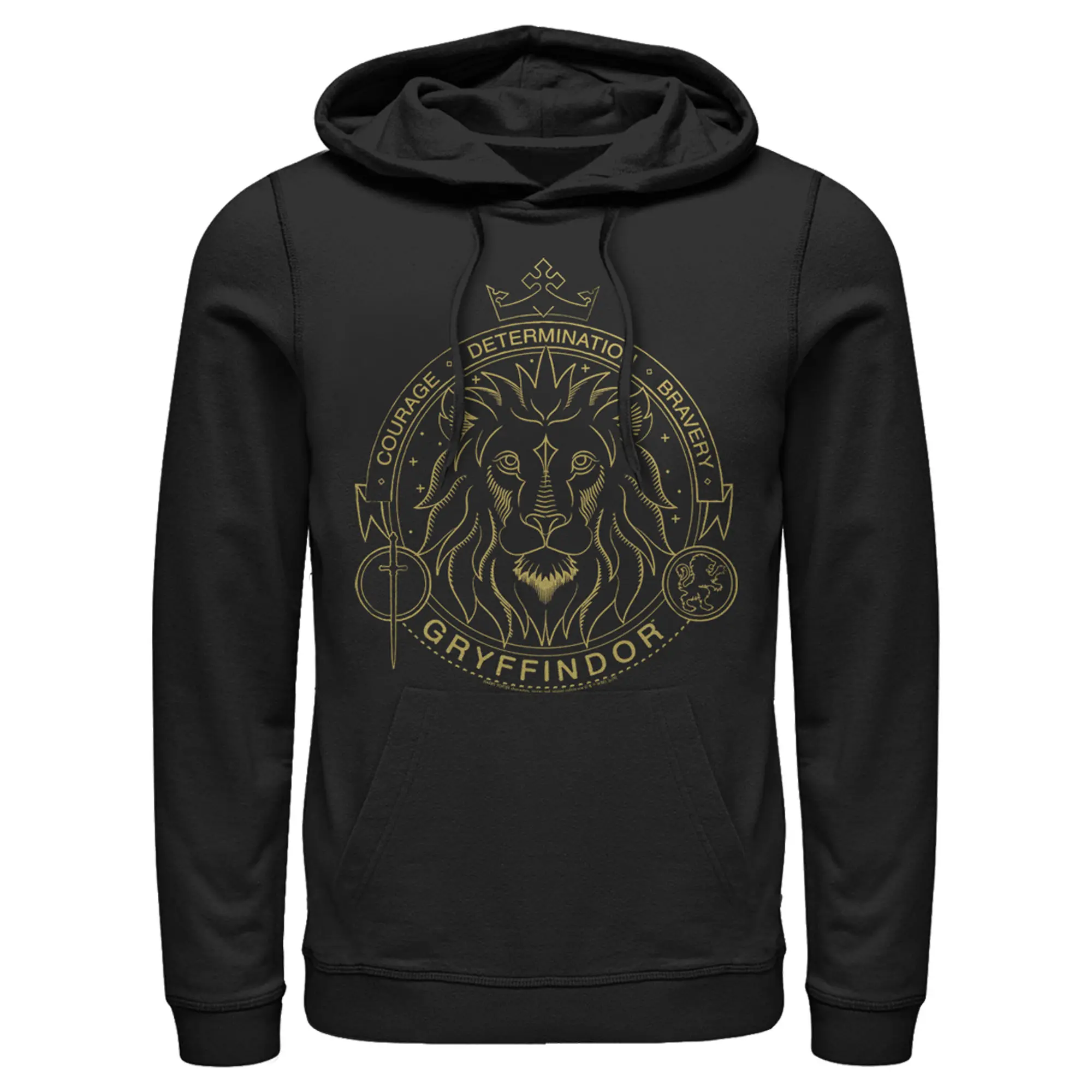 Men's Harry Potter Gryffindor Line Art Seal Pull Over Hoodie