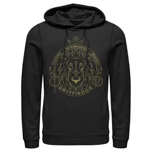 Men's Harry Potter Gryffindor Line Art Seal Pull Over Hoodie