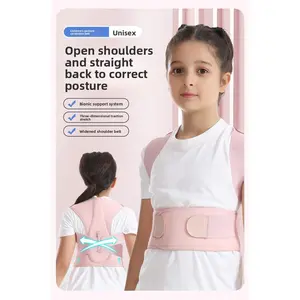 Back Open Shoulders Straight Back Corrective Belt Hunchback Corrective Children Sitting Belt Shape Back Strap Healthcare Tool Support Pink