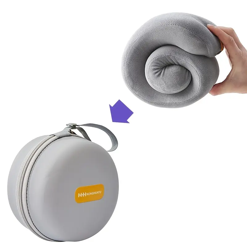 Polyurethane Foam U-Shaped Neck Pillow - Portable Cervical Neck Rest Cushion for Airplane Sleeping, Supportive Bolster