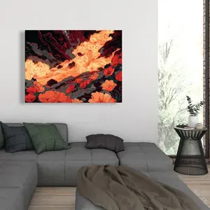 Conscious Sales C1RC3648WA4NGM 36 x 48 in. The Big Burn - Orange Canvas Art for Home Decor