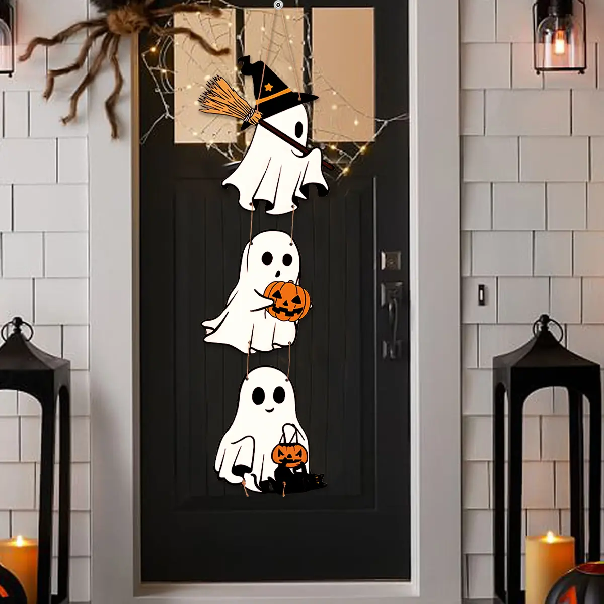 1 Pc Halloween decoration Halloween ghost paper door hanger, scene decoration, holiday decoration, room decoration, home decor, office decor, themed party decoration, Halloween home decor