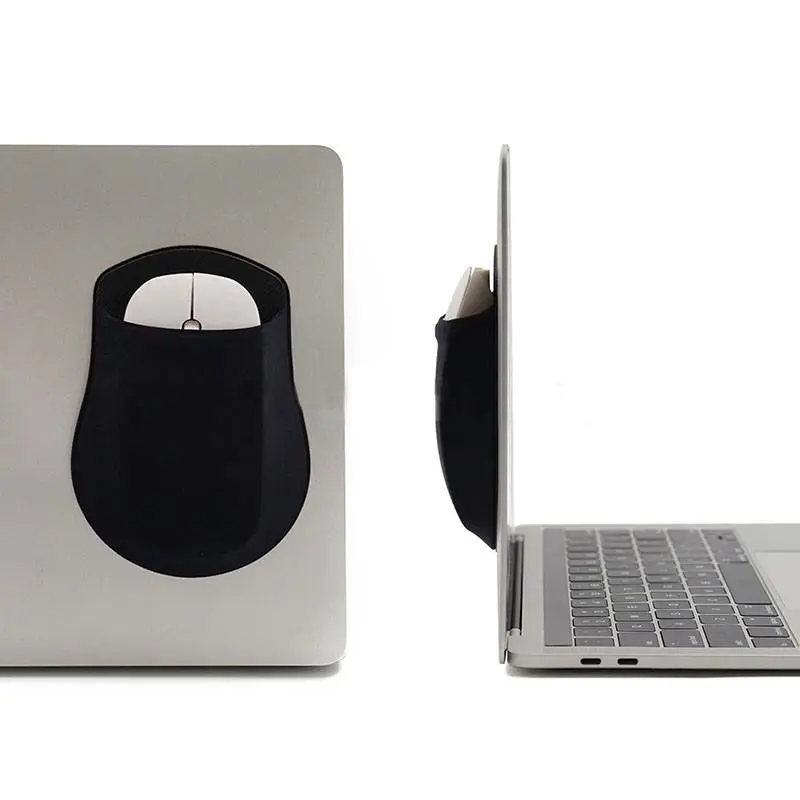 Universal Sticky Mouse Bag with Reusable Adhesive Ultra-Thin Mouse Holder, Laptop Mouse Pouch and Organizer for Easy Carrying