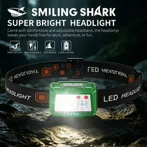 【TD-0299】SmilingShark LED Headlamp High Power COB Headlight with Sensor Mode Hands-Free Work Light for Night Running Hiking Musthaves