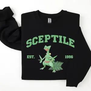 Sceptile Sweatshirt, Pkm Characters Sweatshirt, Anime Shirt Sweatshirt, Hoodie, Comfort Colors
