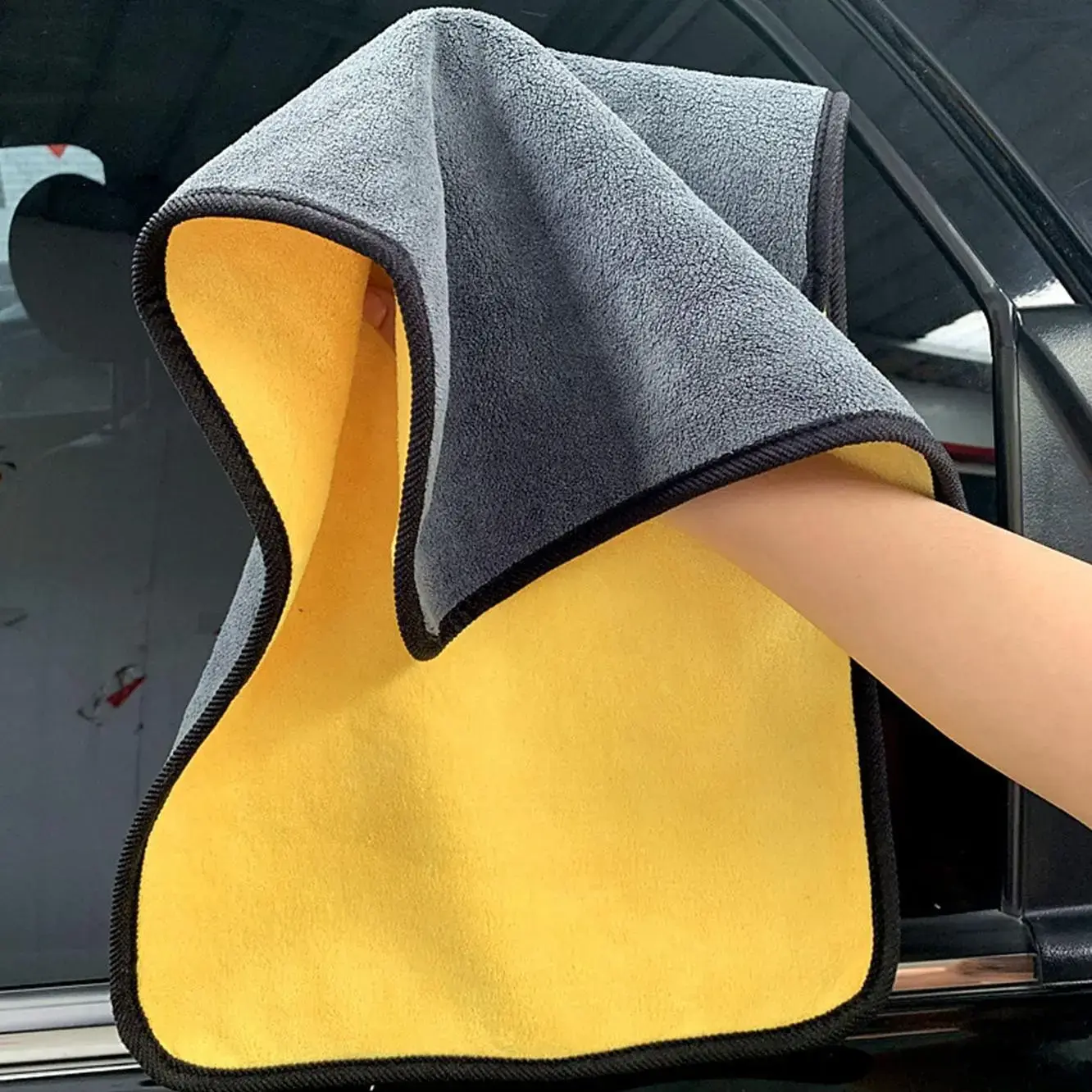 CHIEF Double-Sided 2-Tone Microfiber Detailing Towels - 6pcs Car Care Cloths, Absorbs Fast, Quick-Drying, Moisture Resistant, Streak-Free Automotive Car Detailing Supplies