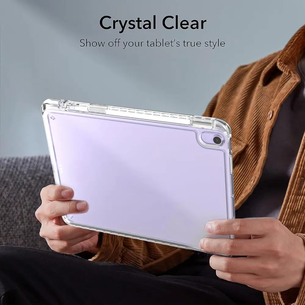 Crystal Clear Transparent Solid Color Protective Case Lightweight Scratch Resistant Impact Resistant Back Cover with Pen Slot Non Slip TPU for iPad Mini Air Pro 10th 11th Gen