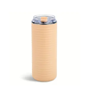 18 oz Callie Textured Stainless Steel Insulated Beverage Flask Tumbler, Portable Kitchenware Drinkware with Lid