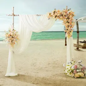 Chiffon Weeding Arch Draping Fabric  Drapes for Backdrop(1 Panel - 28" x 19Ft),  Sheer Fabric Backdrop Curtains Chiffon Fabrics for Draping Wedding Decor