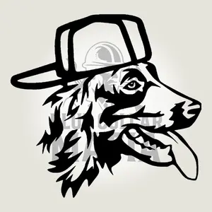 Dog in hat Vinyl Decal