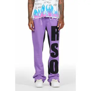Uko Purple Stacked Baggy Track Pant