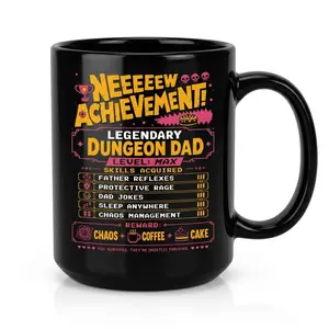 Legendary Dungeon Dad Mug, New Achievement Fathers Day Mug, Dungeon Crawler Carl DCC Fan, Funny LitRPG Gamer Dad Gift, Funny Gamer Dad Coffee Cup, Humorous Dad Coffee Cup, Gag Gift for Father, Funny Dad Gift - fth10757