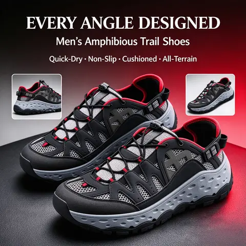 Men's Closed-Toe Hiking Sandals - Antislip, Adjustable Cross-Strap, Thick-Bottom, Quick-Dry Meshed Flat Rubber-Soled Footwear for Walking, Camping - Stylish Casual Summer New Arrival Outdoor Shoes, Antislip Men's Sandals, flip flops for men Hikingsandals