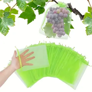 60pcs, Drawstring Fruit Protection Bag - Mesh Cover for Trees, Plants, Flowers - Prevents Pests and Birds From Damaging Harvest, Pest Barrier Netting Cover for Mangoes（7.87*11.81inch, 3.93*5.9inch）
