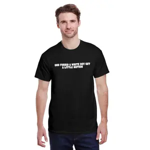 Slim Fit Cotton Short SleeveFunny God Forbid A White Boy Get Little Motion Meme Quote T-Shirt