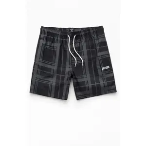 Pacsun Men's BlackÂ PlaidÂ Eco 6.5" Swim Trunks