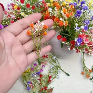 55pcs Real Touch Artificial Flowers, Artificial Mixed Flower, Miniature Dollhouse Vase Filler, Multicolor Mini Faux Floral Arrangements for Wedding, Birthday Decor, Perfect for Fall, Halloween, Christmas, Ideal for Home, Table, Cafe Decor