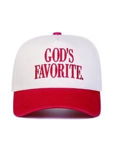 Unisex God's Favorite Embroidered Baseball Cap, Adjustable Sun Protection Hat, High Quality Hat, Casual Striped Woven Fabric, Spring & Fall Outdoor Travel, Adjustable Sunscreen Hat, Embroidered Snapback Cap