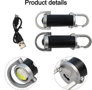 2PC Rechargeable Keychain Flashlights,High Lumen EDC Mini Flashlight, COB Keychain Work LED Flashlight 7 Lighting Mode, Bright quality Mini Keychain waterproof Light for Walking, Searching and Hiking ideal holiday gift Pathway Lighting Christmas Emergency