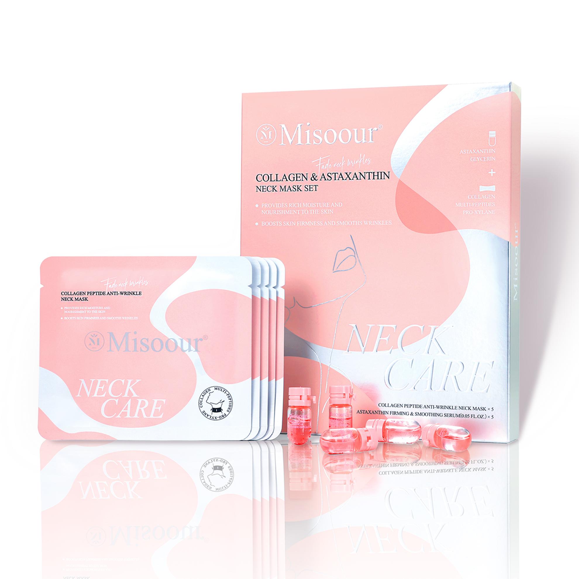 Misoour Neck Mask Set:Collagen Peptide Anti-Wrinkle Neck Mask + Astaxanthin Firming & Smoothing Serum|Reduce neck wrinkles, Moisturize and brighten,Firm and lift#TikTokShopBlackFriday