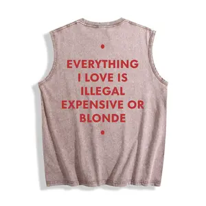 EVERYTHING I LOVE IS ILLEGAL, EXPENSIVE OR BLONDE Tank Top Sleeveless Shirt, Funny Gym Tank Top, Flirty Workout Muscle Tee, Unisex Fitness Apparel, Sarcastic Gym Wear, Summer Training Top, Gift for Gym Lover