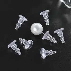 Clear  Earring Backs, 50 Pack  Replacement Stoppers for Stud, , Hoop, Fishhook Earrings, Comfortable