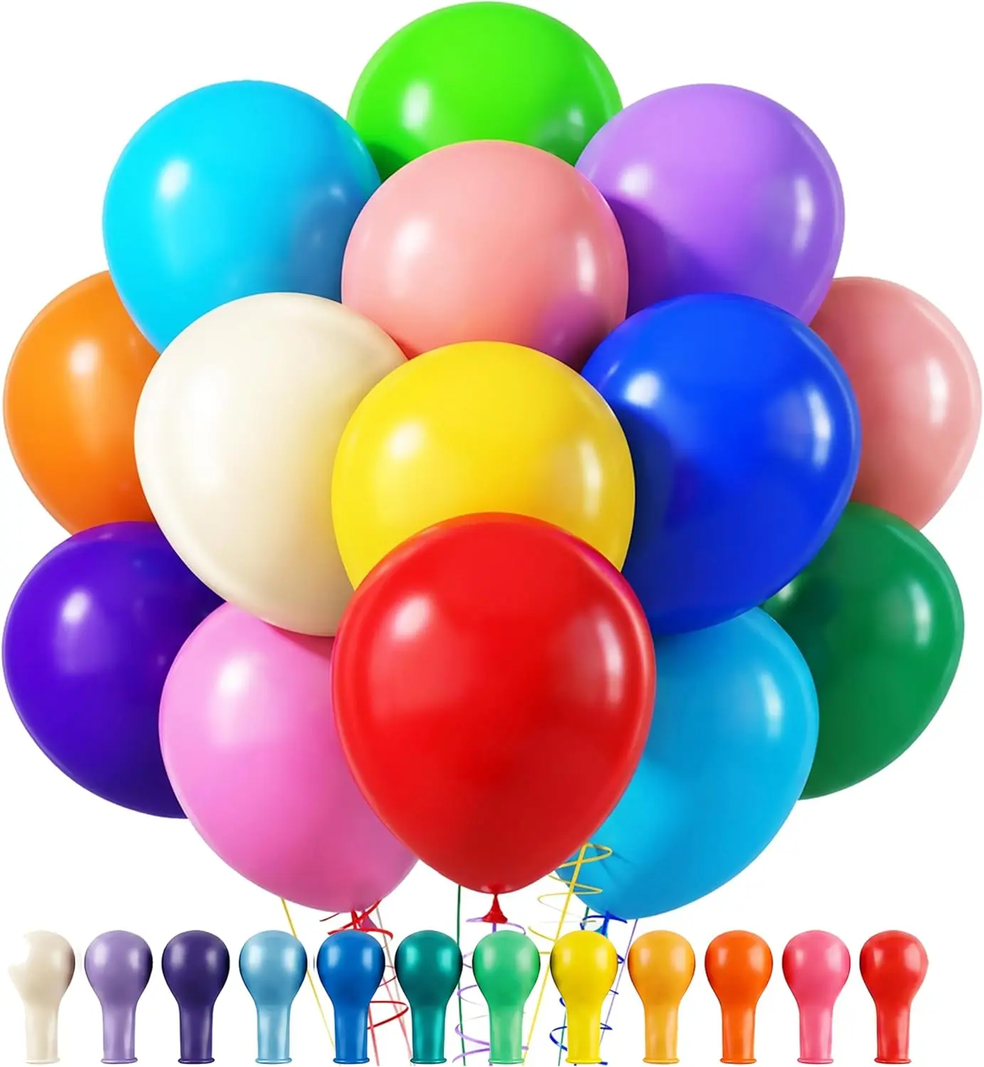 Rainbow Balloons, 120pcs Party Balloons for Birthday Baby Shower Graduation Anniversary Wedding Party Supplies Garland Arch Decoration,12 Inches, Assorted Color