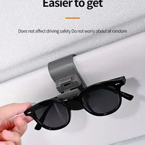 Car Sunshade Clip-On Sunglass Holder, Multi-Functional Car Dashboard Sunglasses Rack, Dual-Purpose Sunglass Organizer for Cars