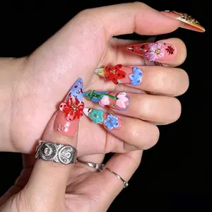 Echo Nails｜ French Tip Collection｜ Press-On Nails - 10 Pcs Handmade Acrylic Nails with Cute Designs, Short Nails, and Nail Art, High Quality, Reusable